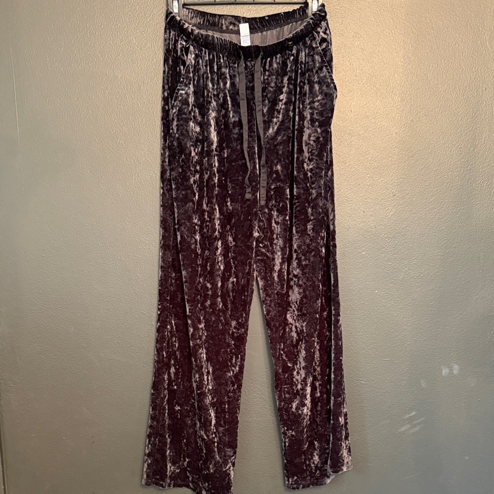 Stars Above Black Velvet Two-Piece top button up Pajama Set - Picture 6 of 9